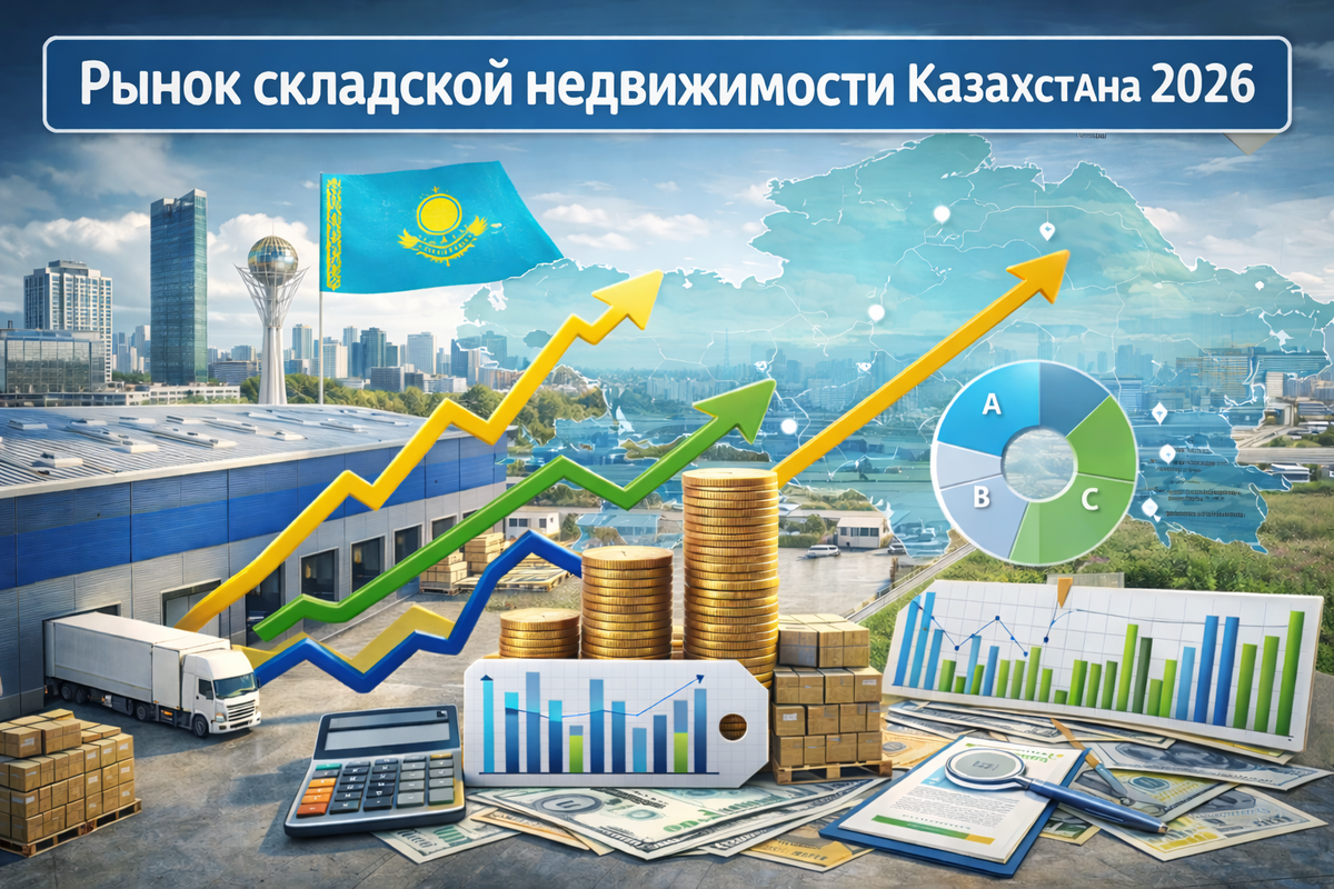 Рынок складской недвижимости Казахстана 2026: дефицит, цены и аналитика